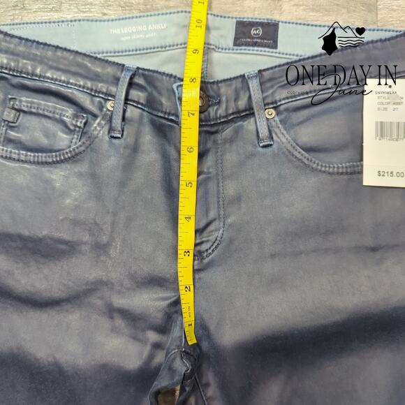 Adriano Goldschmied The Legging Ankle Super Skinny Faux Leather Jeans Size 27 (4 - Picture 4 of 6